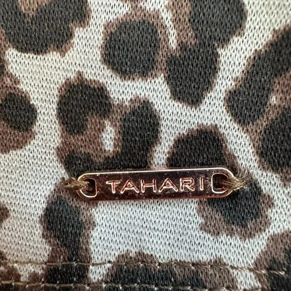Tahari Girl size 6 Dress Leopard Print Sleeveless Faux Leather Pockets - Picture 5 of 7